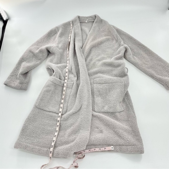 Pottery Barn Unisex Light Gray Plush Knee Length Robe Duster Medium‎ - Picture 8 of 8